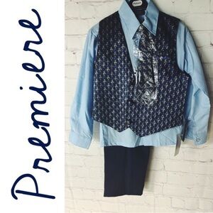 Premiere Blue Boys' 4pc Suit Set NEW